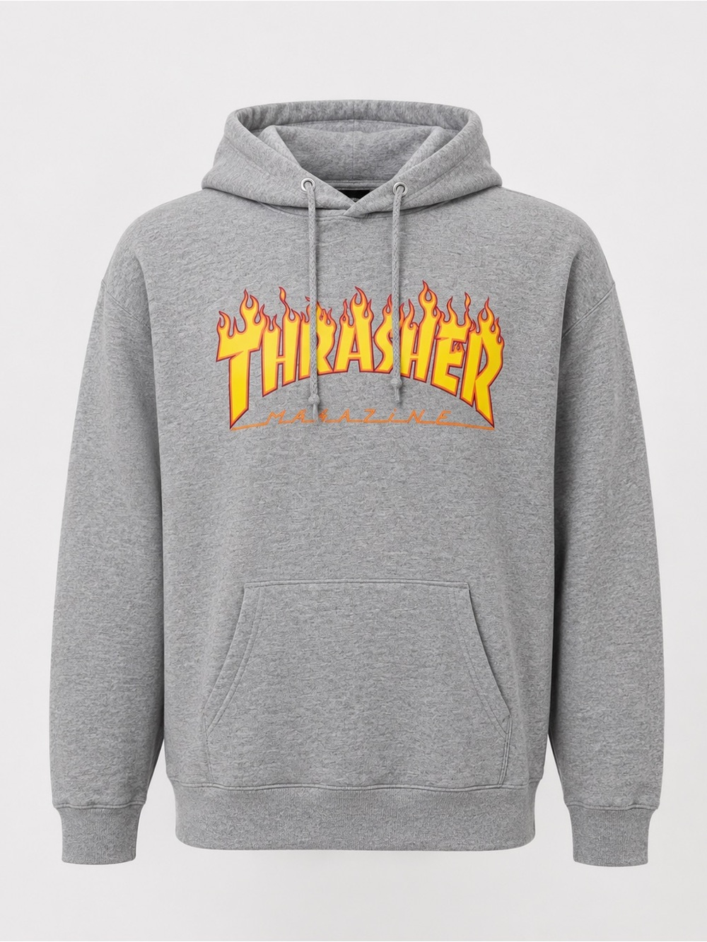 Thrasher Magazine Gray Flame Logo Pullover Hoodie | Medium